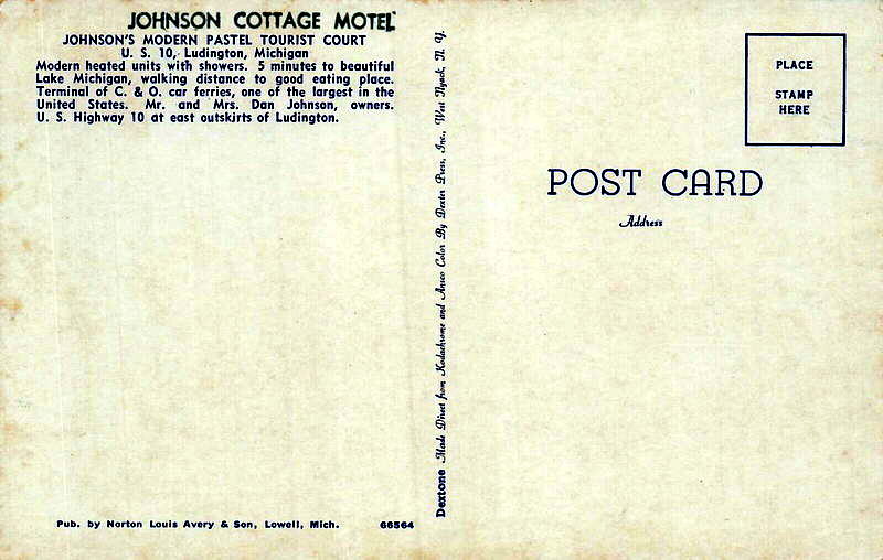 Johnson Cottage Motel - Vintage Postcard